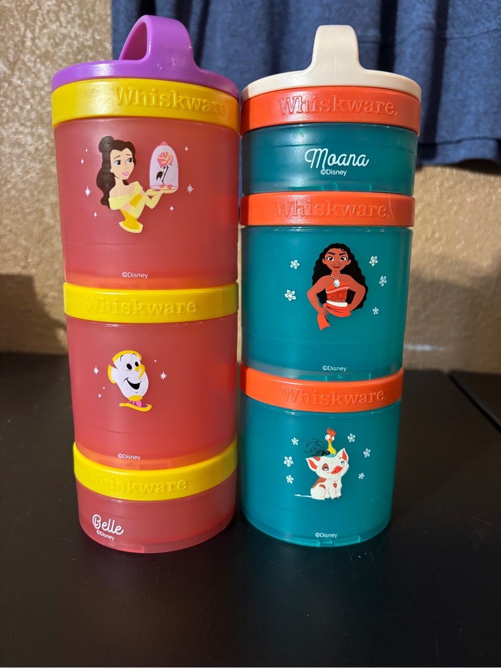 Disney Stackable Belle & Moana Snack Containers -